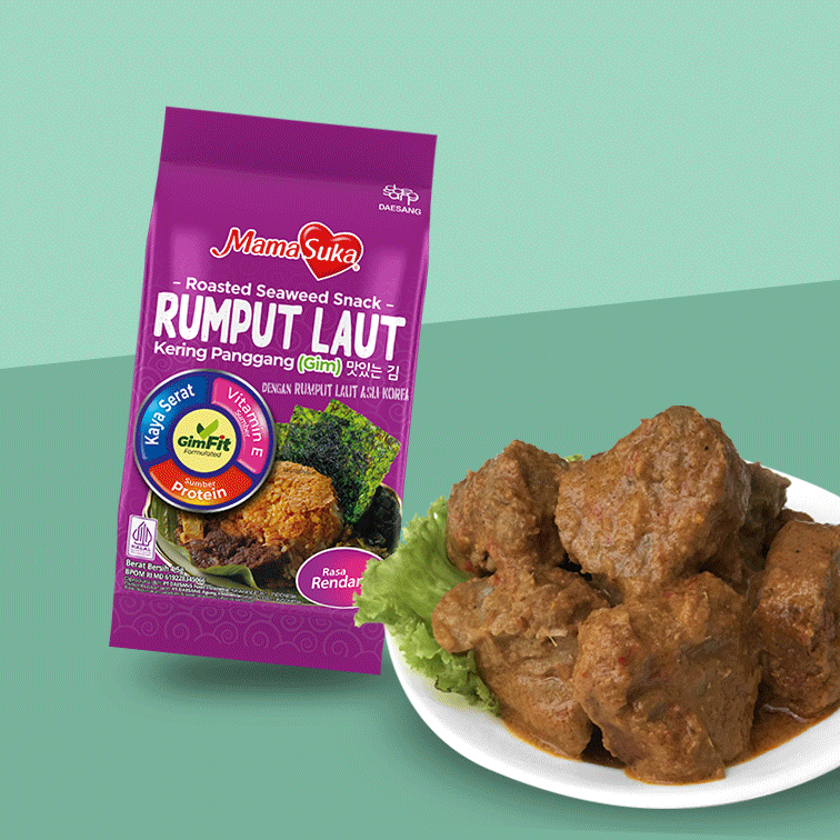 Rumput Laut Kering Panggang Rasa Rendang Padang